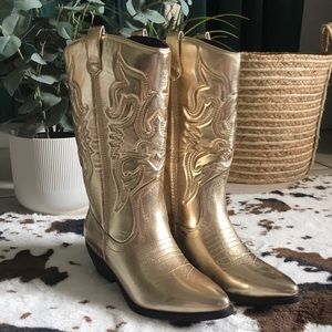 Metallic Gold Cowgirl Boots